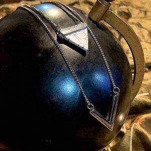 Marble Embellished Double Chain Necklace